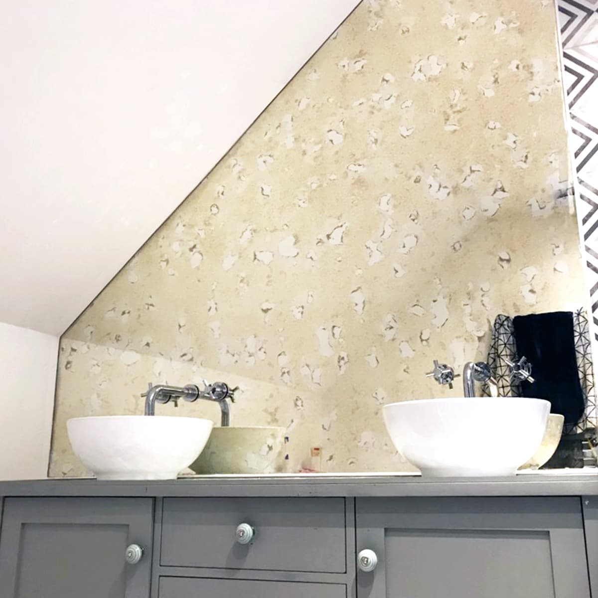 loft bathroom decorative silver antique mirror